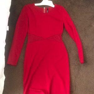 WORN ONLY ONCE... deep red mesh dress!!!